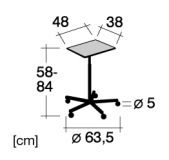 Instrumententisch Medi-Serve-Alto, Höhe 58-84 cm